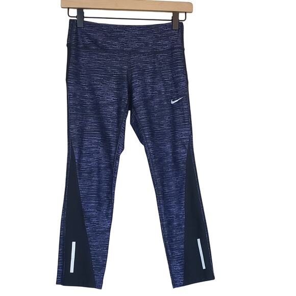 Nike Dri Fit Purple Athletic Capri Leggings Women's X-Small Active Walk Run - Picture 1 of 11